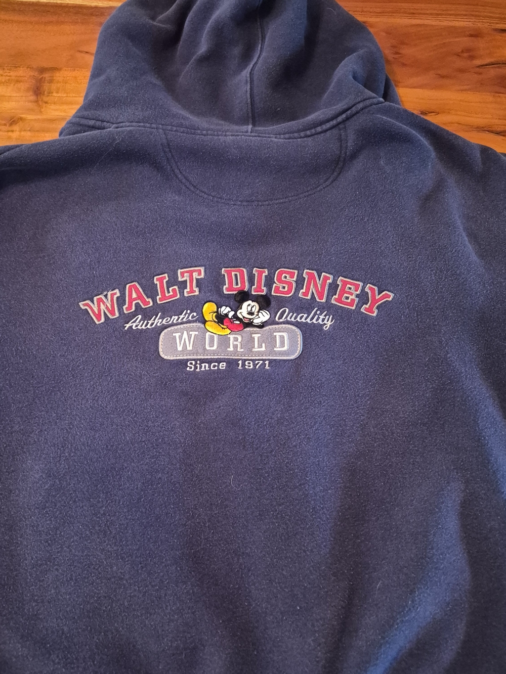 Classic Disney Hoodie with large embroidered Mickey Logo Adult Medium